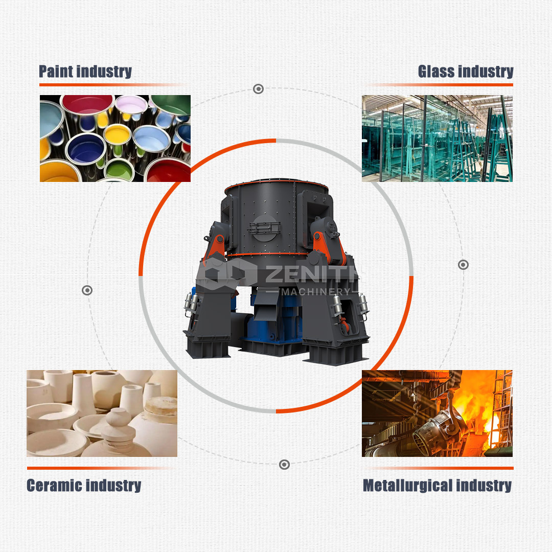 Close-up view of grinding rollers and disc inside a vertical roller mill.